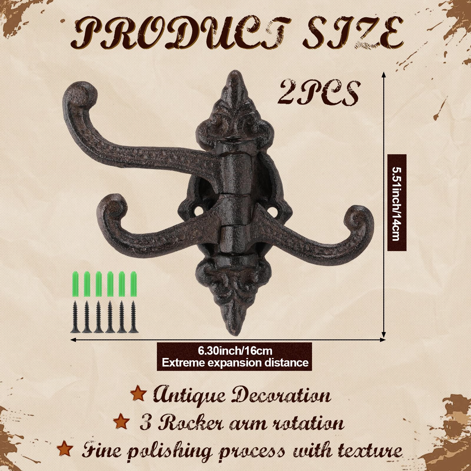 Otoolling wall mount coat hook in heavy-duty metal design.