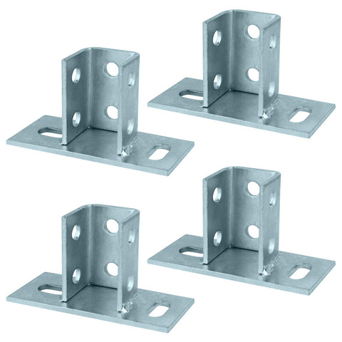 OTTFF 4 Pack U Post Base base plate enables sturdy ground mounting for 1-5/8 inch square channels