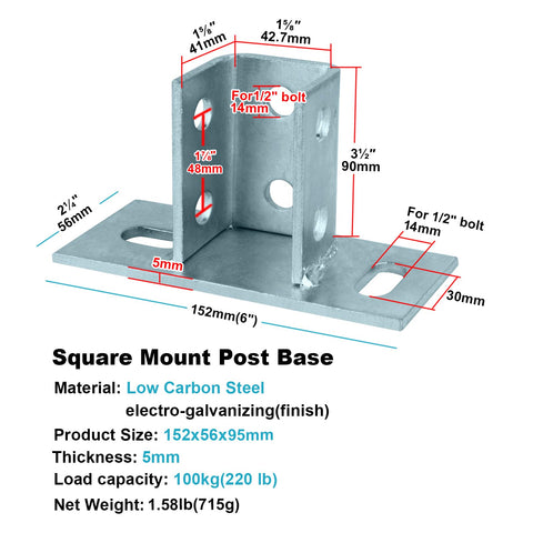 OTTFF 4 Pack U Post Base post assembly showing secure connections for post mounting