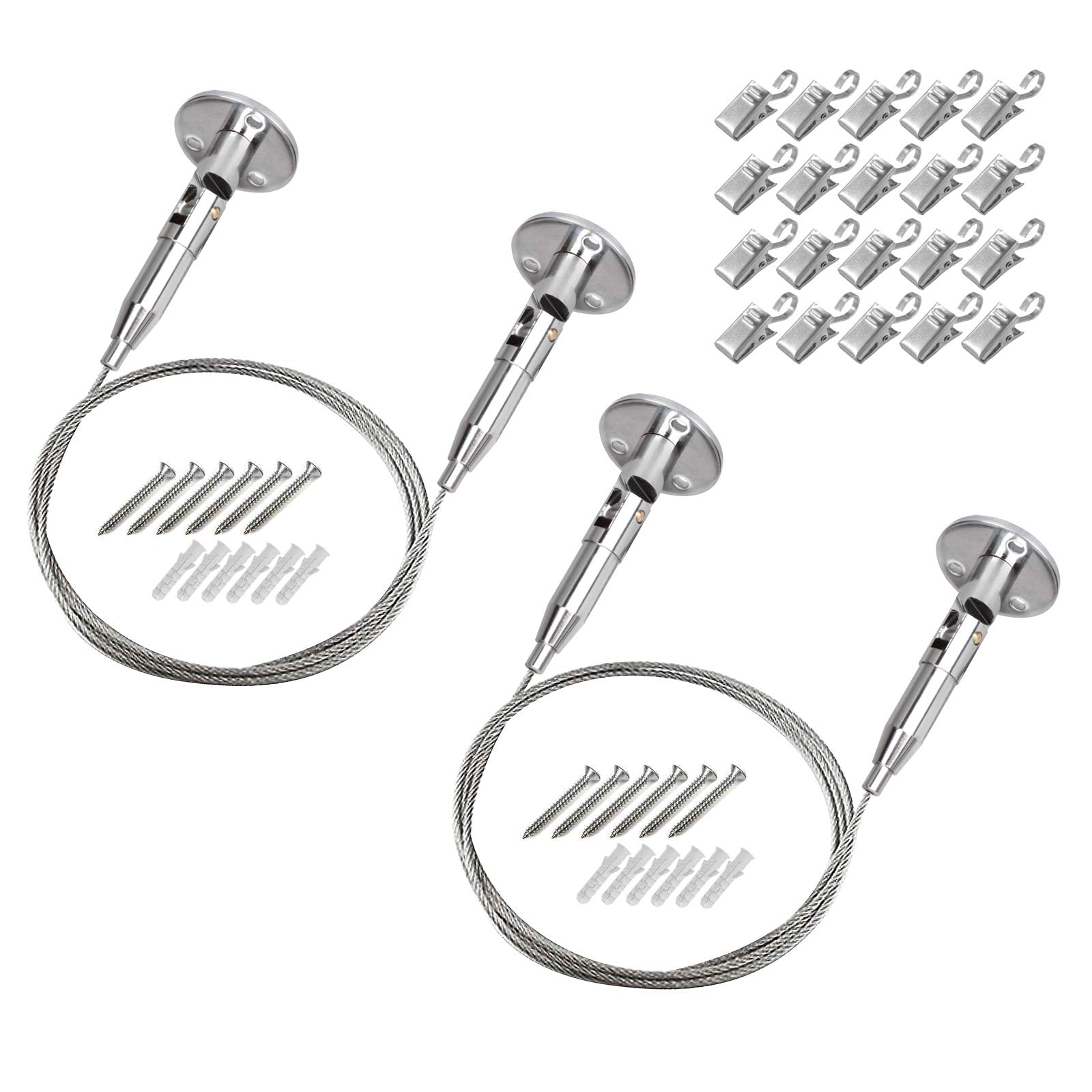 OTTFF contents showing two wires, mounting pieces, clips, and screws for quick installation.