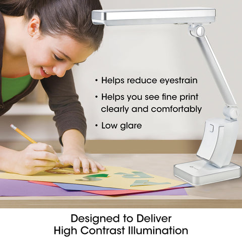 OttLite 13W Slimline Desk Lamp adjustable shade reduces glare and eye strain