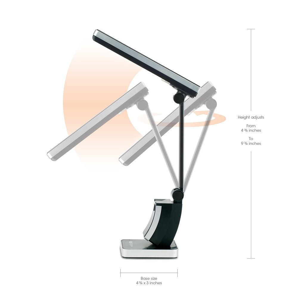 OttLite Slimline Desk Lamp rotating shade for precise brightness control.