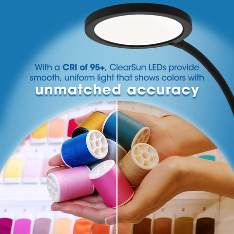 OttLite adjustable neck enables precise lighting for crafting and reading