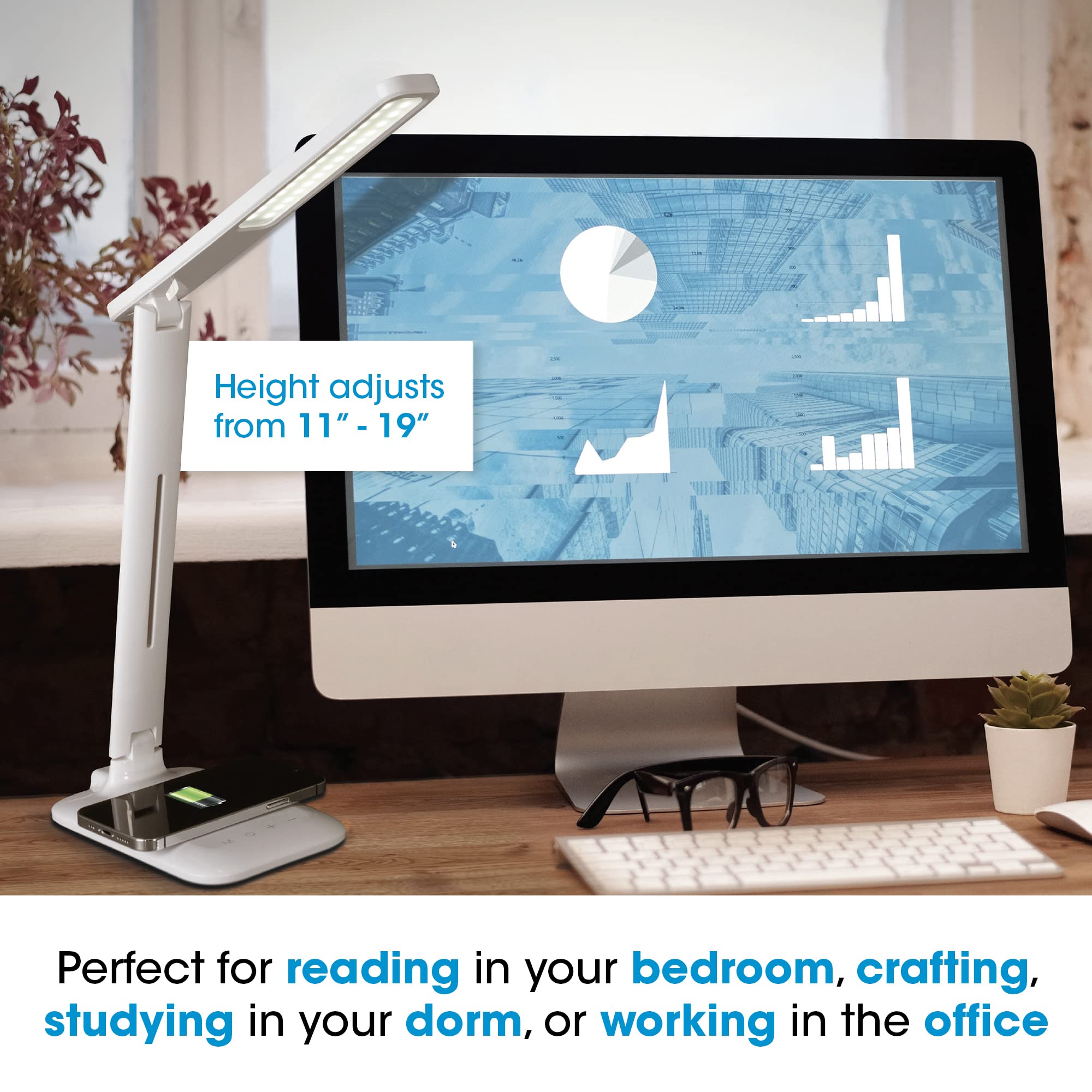 OttLite Charge Up desk lamp compact travel-friendly design for on-the-go lighting