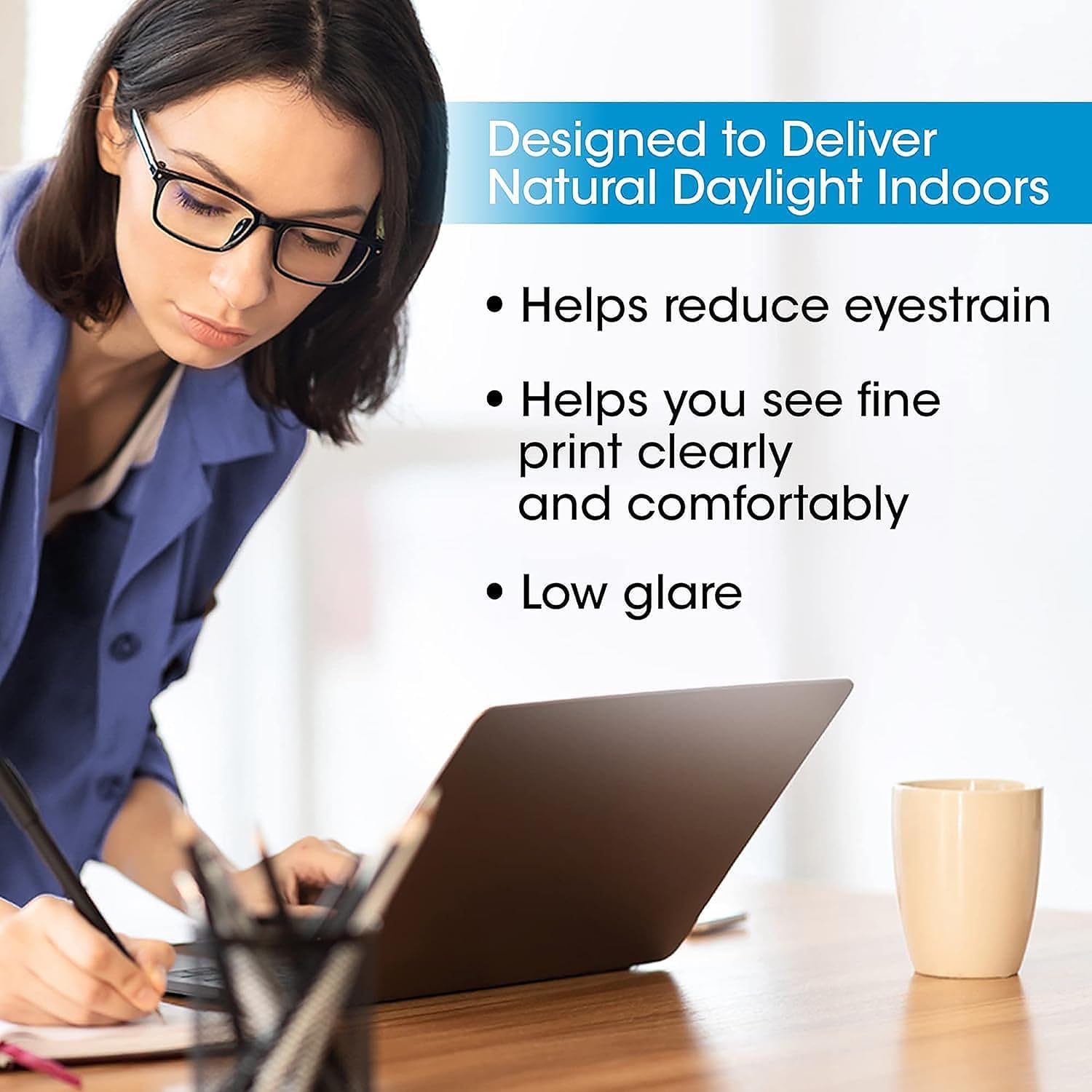 OttLite natural daylight LED helps reduce eye strain and improve detail.