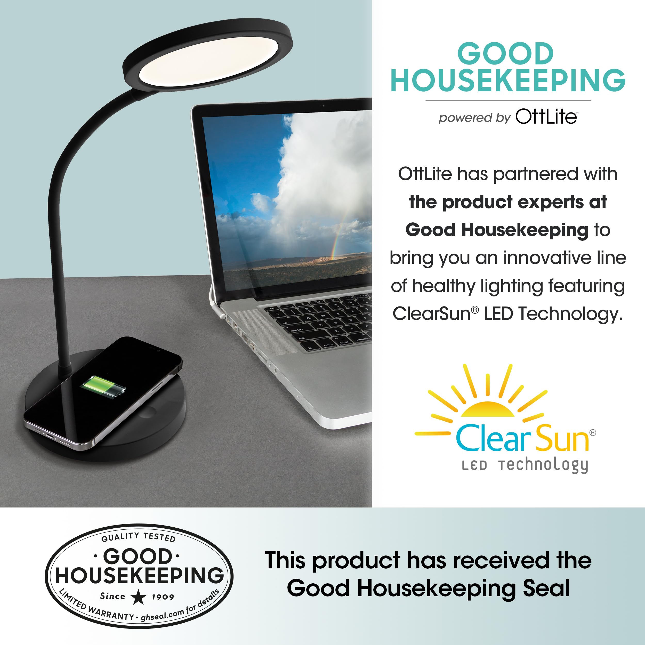 OttLite Good Housekeeping seal signals trusted lighting quality
