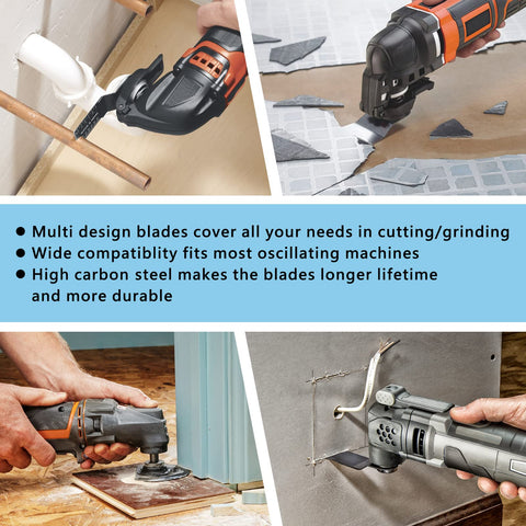 OTUCO blade kit fits Dewalt, Makita, Ryobi, Rockwell for varied projects.