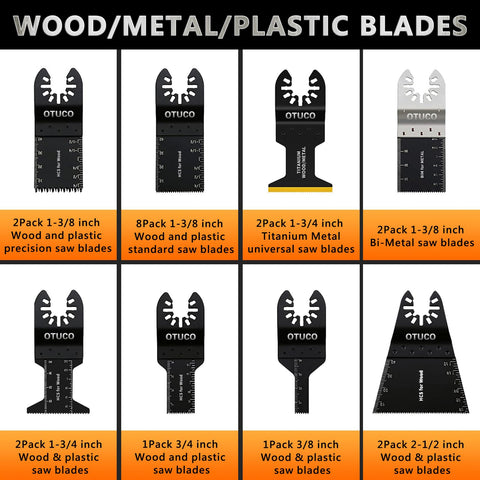 OTUCO cutting scale on blades helps control depth.