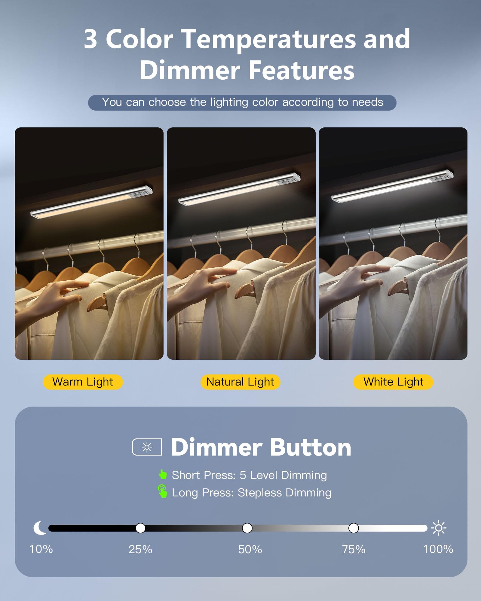 OTWKAY three-color-temp dimmable light for task lighting and ambiance