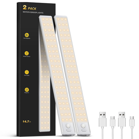 OTWKAY under-cabinet light front view showing slim 14.7-inch design for task lighting