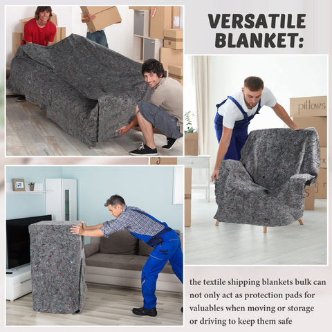 Oudain gray furniture protection blanket shielding furniture from dust and dirt.