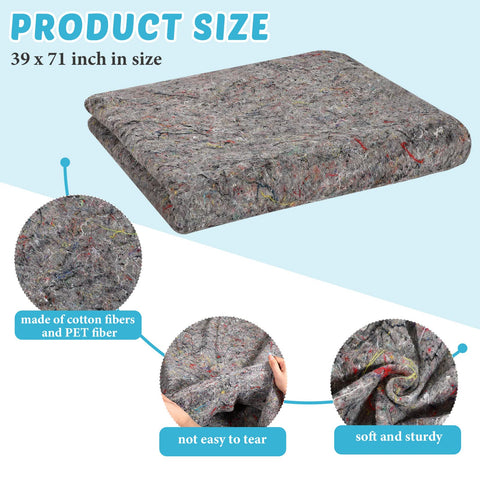Oudain moving blanket 39 x 71 inch size protects large items during transport.
