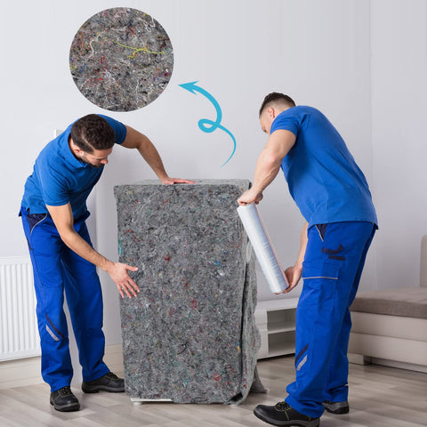 Oudain moving blanket cotton fiber material provides soft, tear-resistant padding.