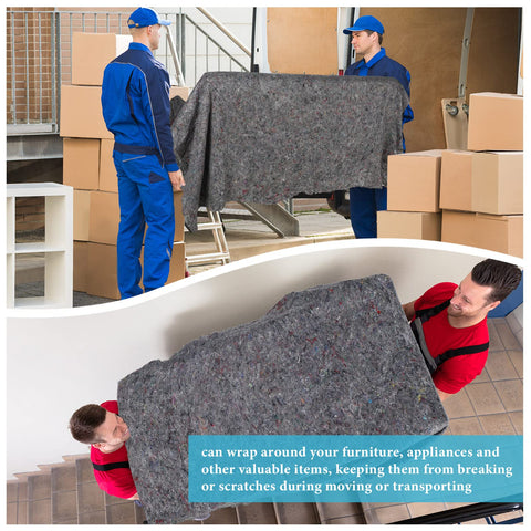 Oudain moving blanket gray color hides dirt during moves and storage.