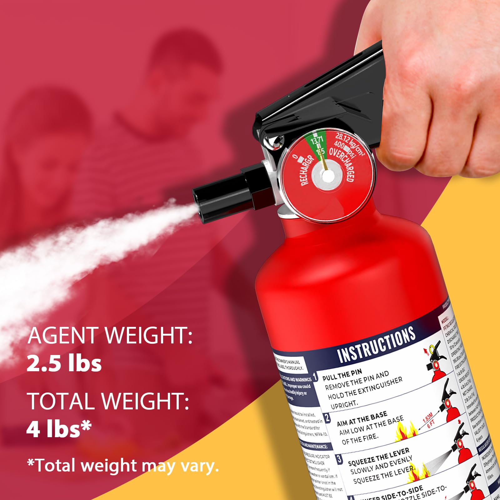 Ougist ABC Fire Extinguisher in car trunk for quick vehicle safety