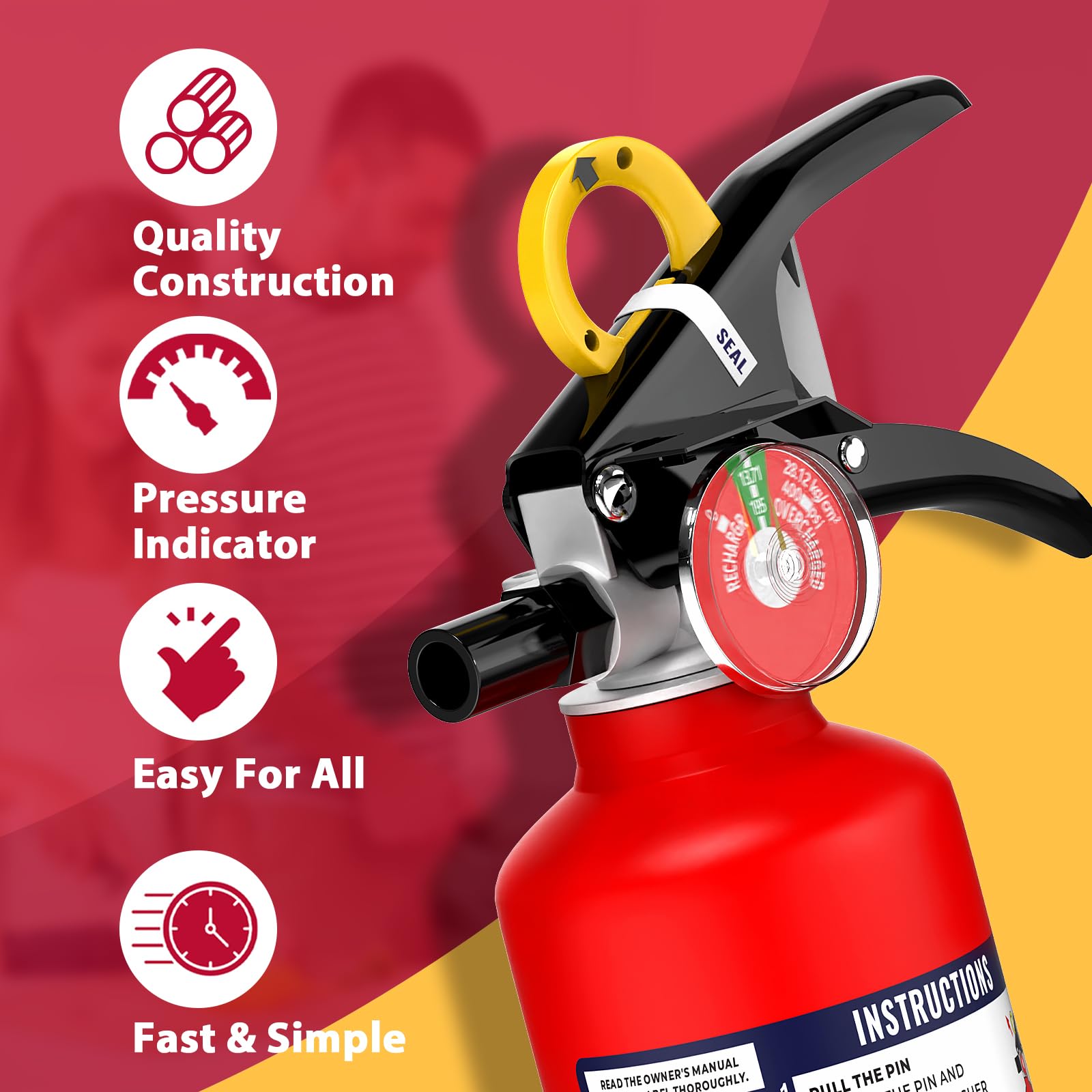 Ougist ABC Fire Extinguisher in garage keeps home protection at hand