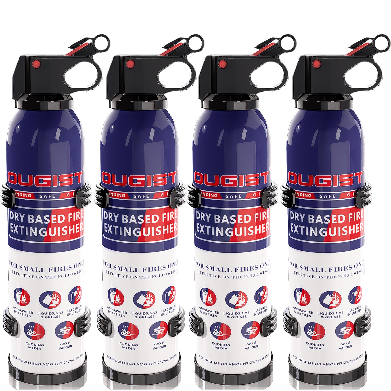 Ougist ABC fire extinguisher for home kitchen use with quick grease-fire suppression.
