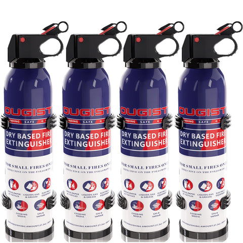 Ougist ABC fire extinguisher for home kitchen use with quick grease-fire suppression.