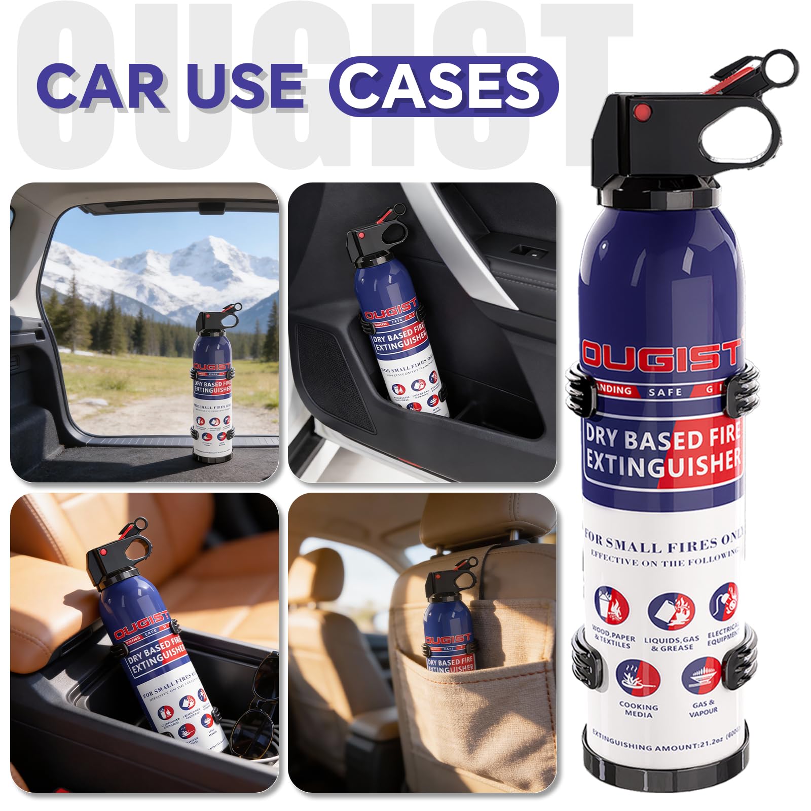 Ougist ABC kitchen grease extinguisher safely contains minor oil fires.