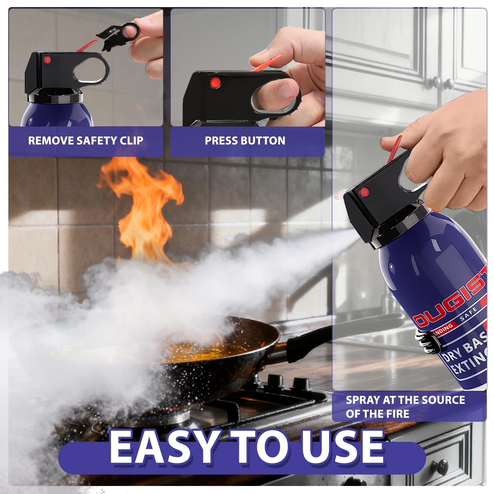 Ougist powder is non-conductive, protecting electronics while smothering flames.