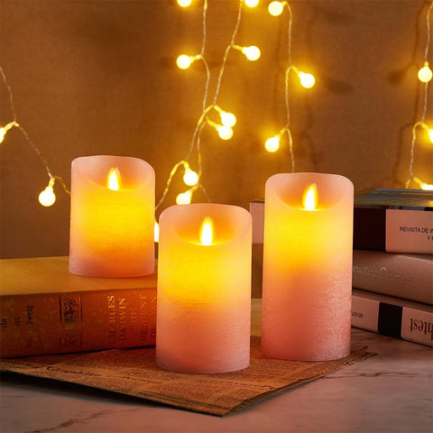 Oulex pink flameless candle 3x5 pillar invites warmth to centerpieces and events.