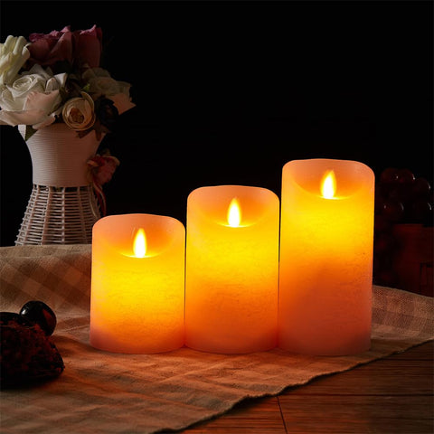 Oulex pink flameless candle 3x6 pillar enhances mood with gentle flicker.