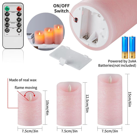 Oulex pink flameless candle gift-box presents a safe decorative option.