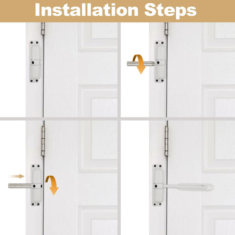 Oungy plastic slide plate included for fast setup across various door styles.