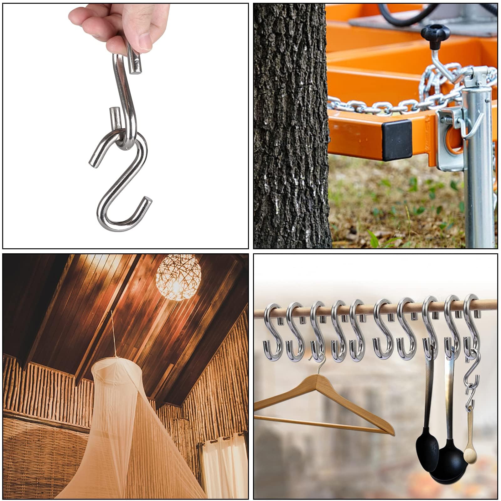 Oungy load-capacity S hooks with 550 lb rating for secure hanging.