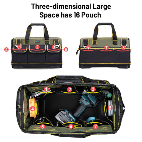 Ounic bag suits electricians, plumbers, carpenters, DIYers and mechanics alike.