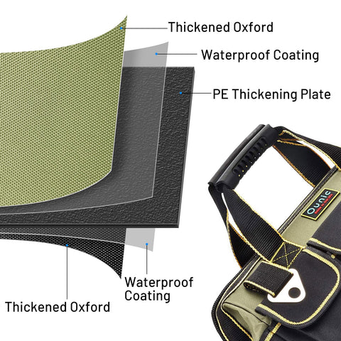 Ounic tool bag uses rugged Oxford fabric for lasting durability in tough environments.