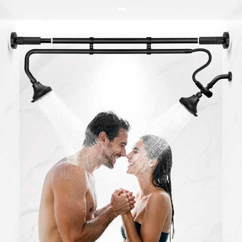 OURBAOFU tandem shower heads pair provides broad coverage for two in a comfortable shower.