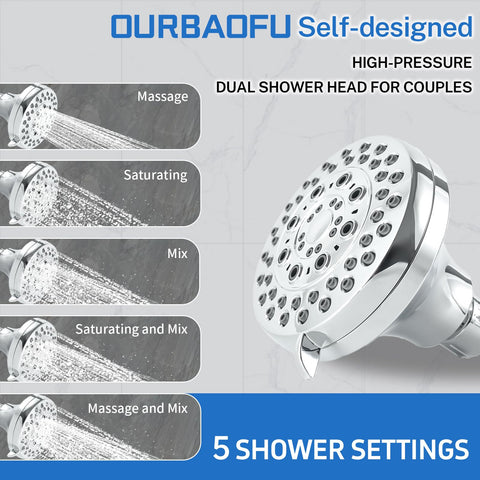 OURBAOFU complete installation of the triple shower head system in a compact space.