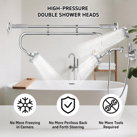 OURBAOFU massage setting on each head for a relaxing, customizable shower experience.