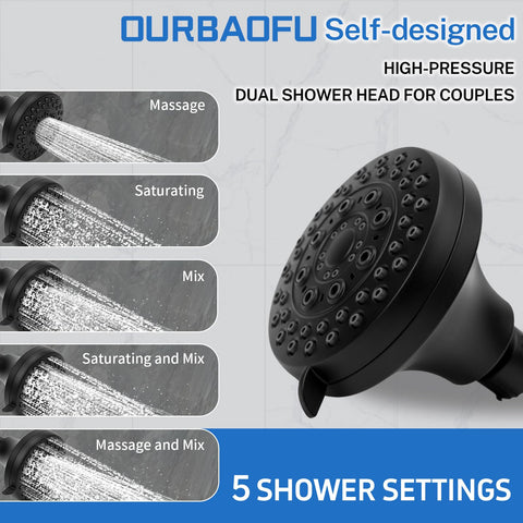 OURBAOFU tool-free installation with wall mounting on glass or tiles.