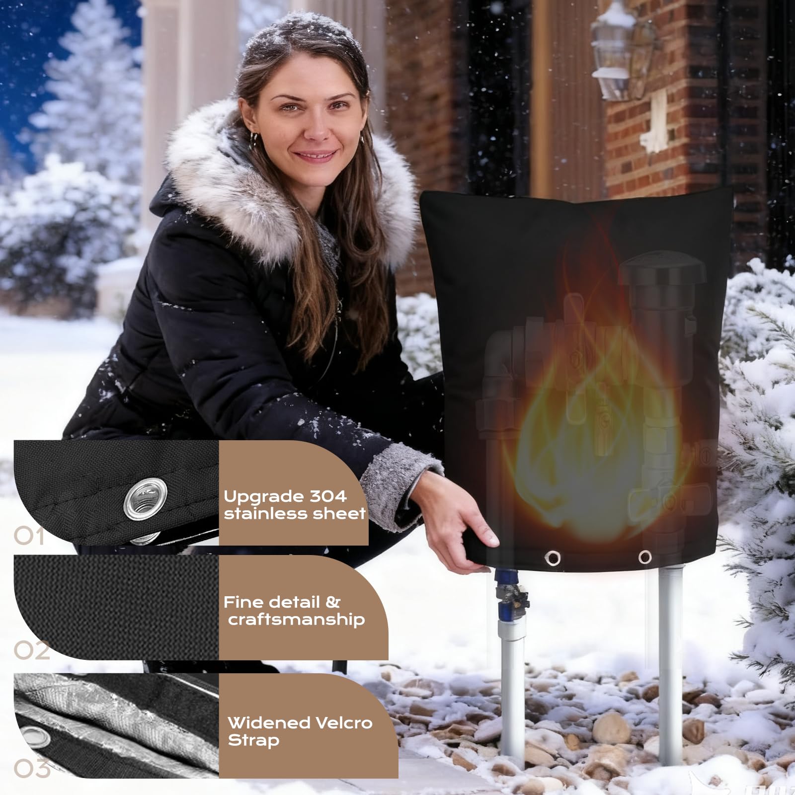 Ourlytt black 24x30 insulation cover keeps well pumps warm in winter.