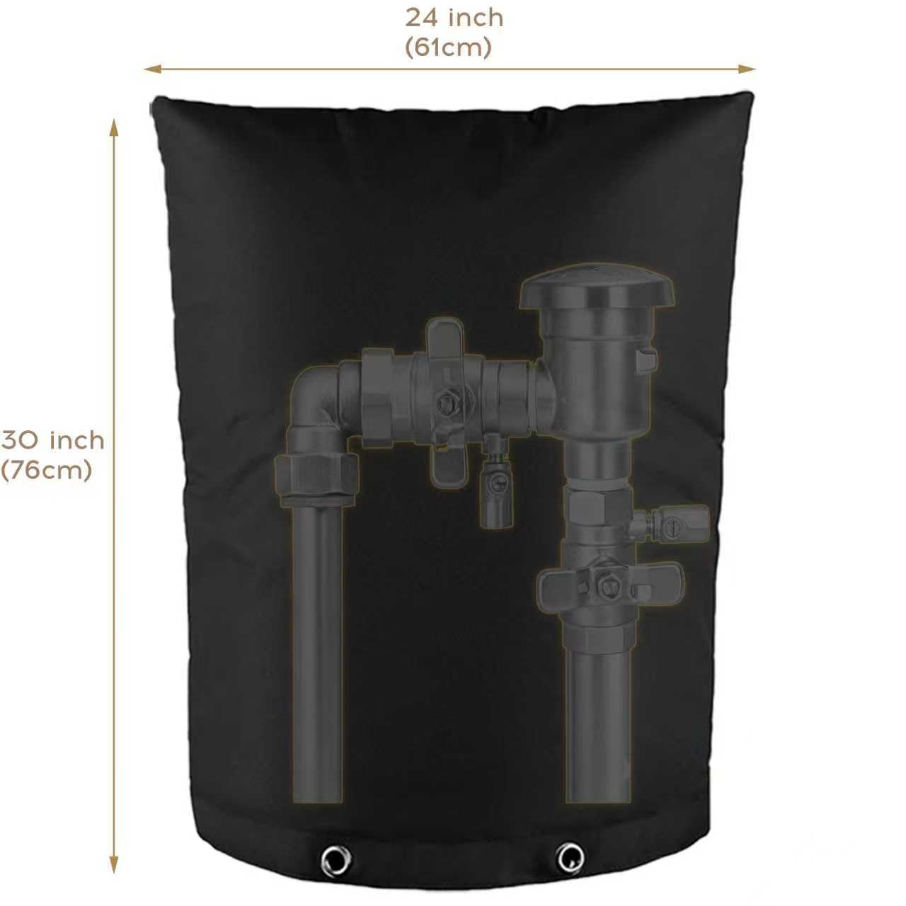 Ourlytt heavy-duty oxford fabric insulation shields outdoor pipes against freezing.