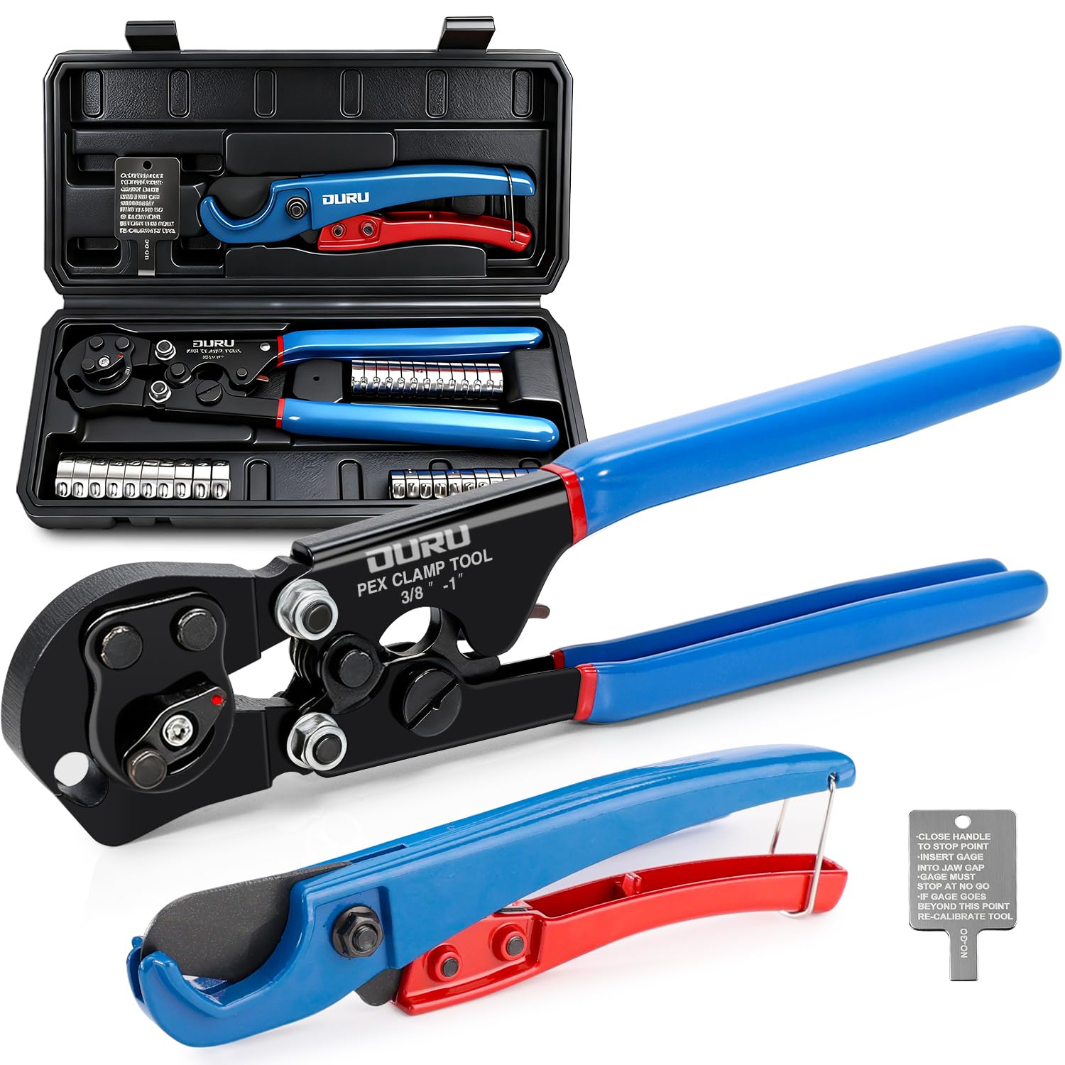 OURU 2-in-1 ratchet PEX crimp tool with cinch and removal feature for fast installations.