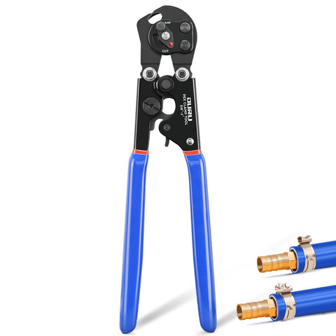 OURU 2-in-1 ratchet PEX crimping tool overview showing versatile cinch and removal capabilities
