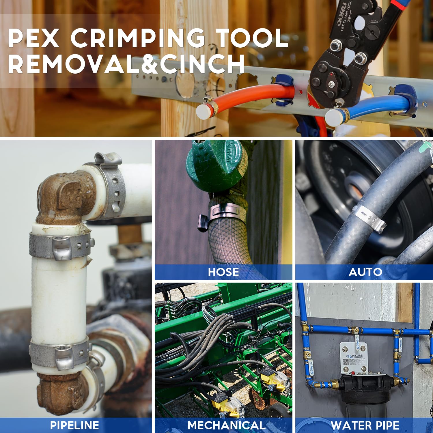 OURU ergonomic long-handle design for leverage during crimps