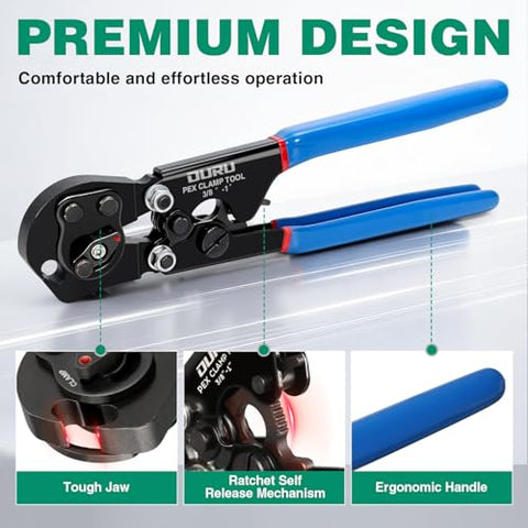 OURU PEX clamps 3/4 inch, 10pcs, neatly organized in box.