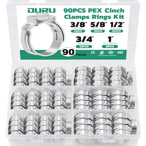 Ouru Pex clamps 3-8 inch size provides a secure leak-free seal for home plumbing.