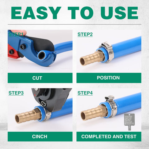 OURU quick-cut PEX cutter delivers clean, efficient cuts.