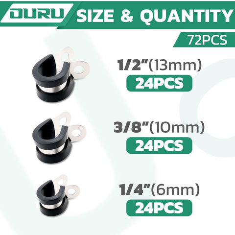 OURU rubber-coated cushioned clamps reduce vibration and protect cables