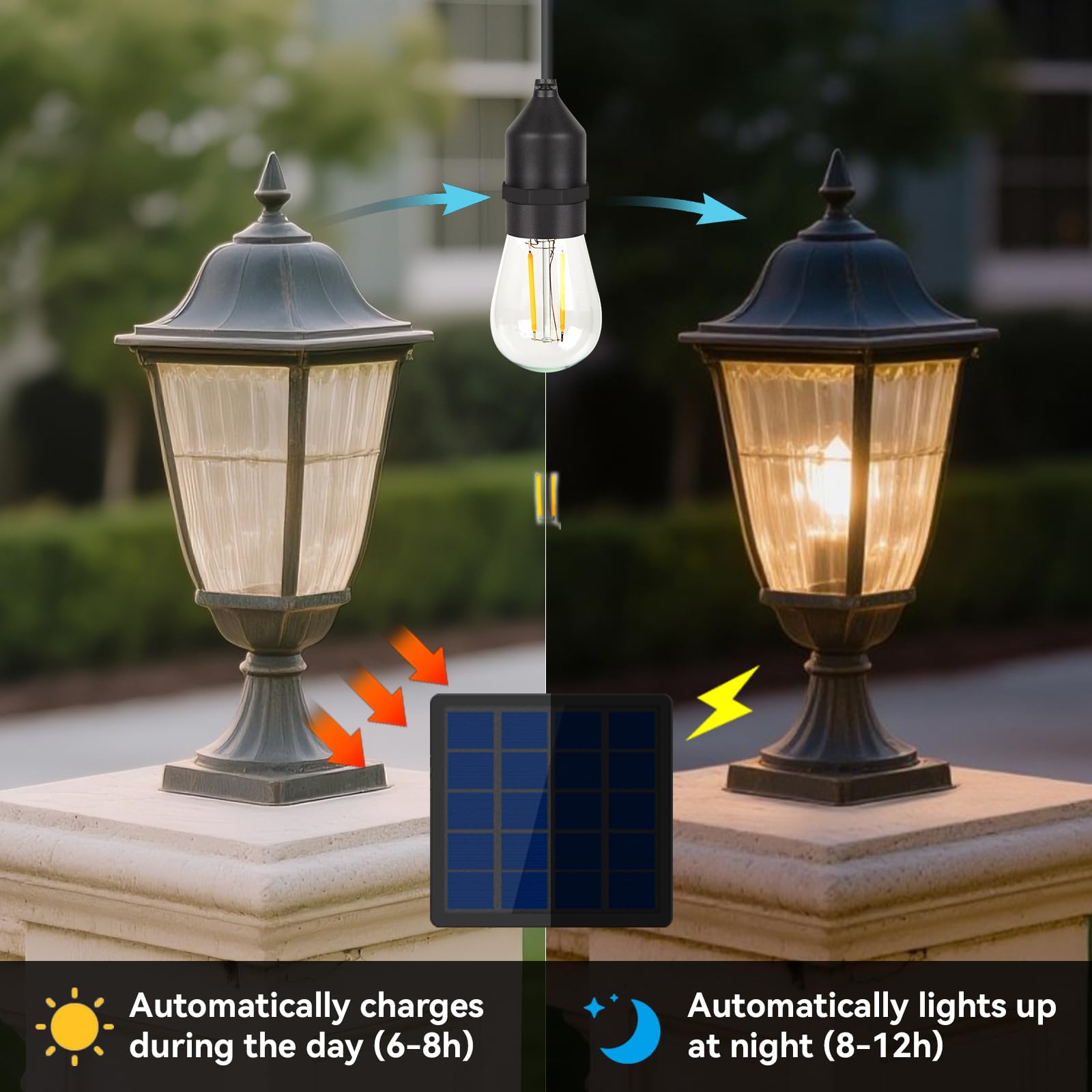 Ousam Led Edison-style 2700K bulb creates warm vintage ambiance for patios.