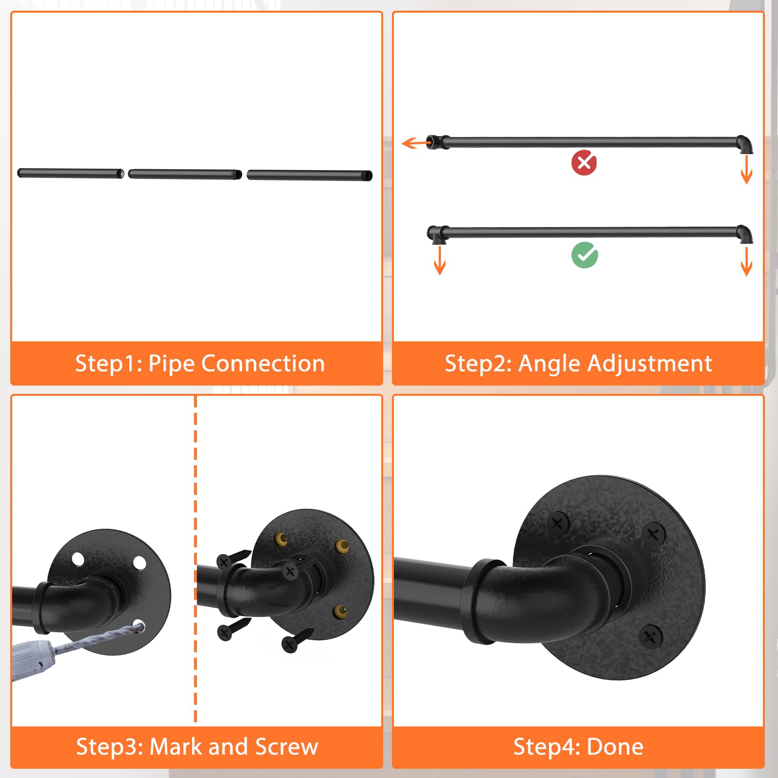 Sturdy metal handrail from OUSHENG highlighting ergonomic grip and durability.