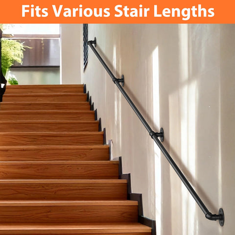 Close-up of matte black finish on OUSHENG handrail showing powder coating.