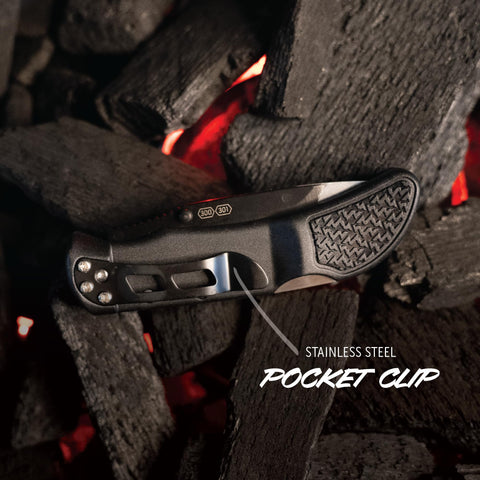 Outdoor Edge Onyx 3-5-inch drop-point blade showcases versatile cutting for hunting and camping.