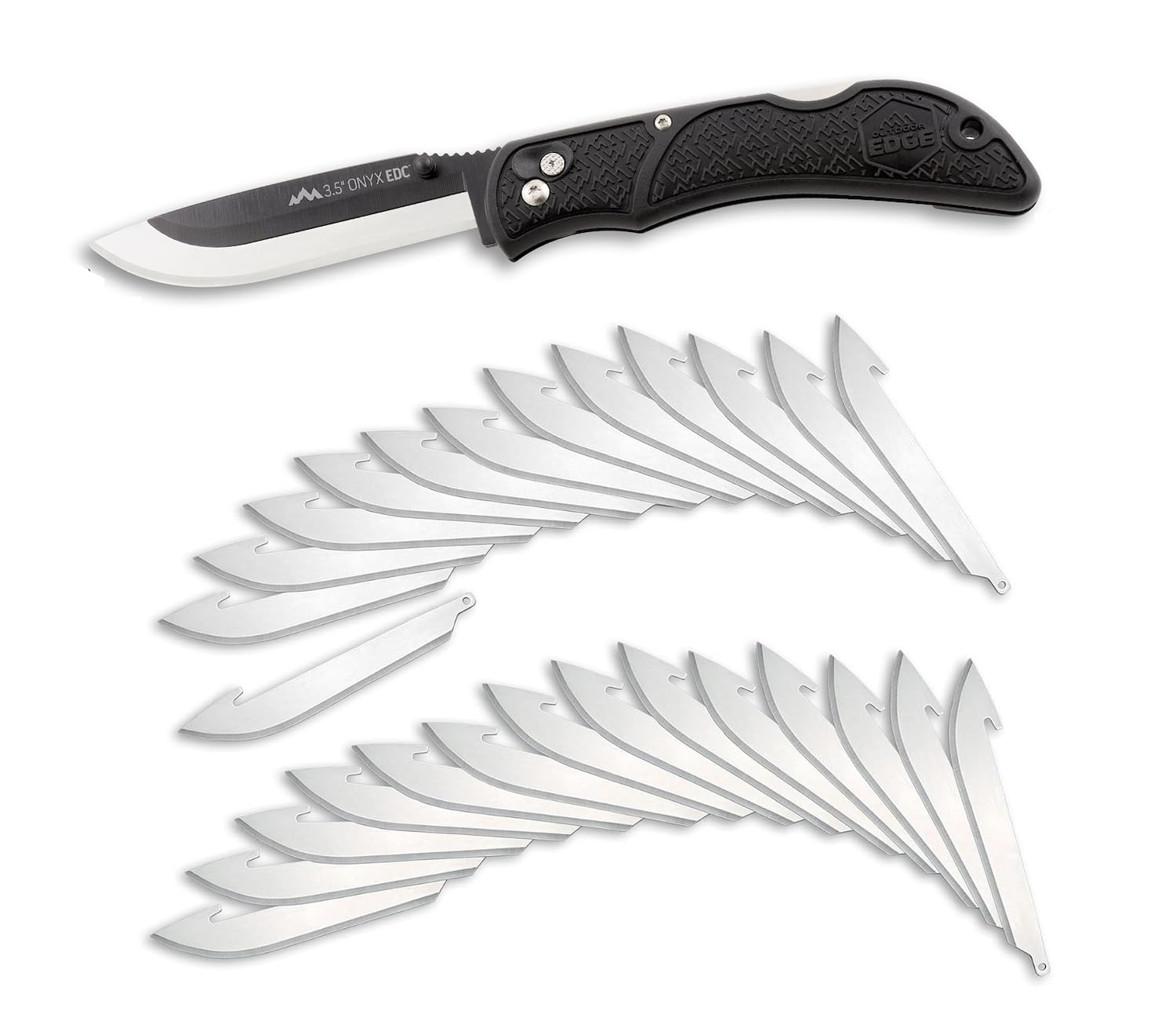 Outdoor Edge Onyx blade-change in action enables quick blade swaps during field tasks.