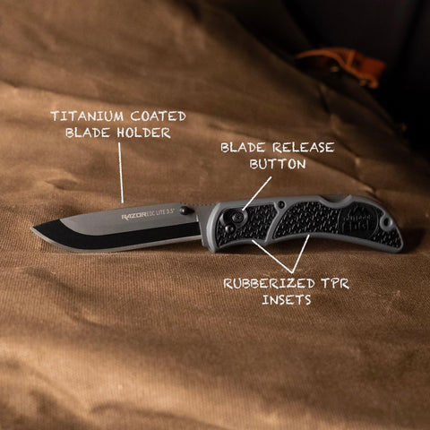 Outdoor Edge RazorLite 3.5 inch drop point blade for diverse cutting tasks